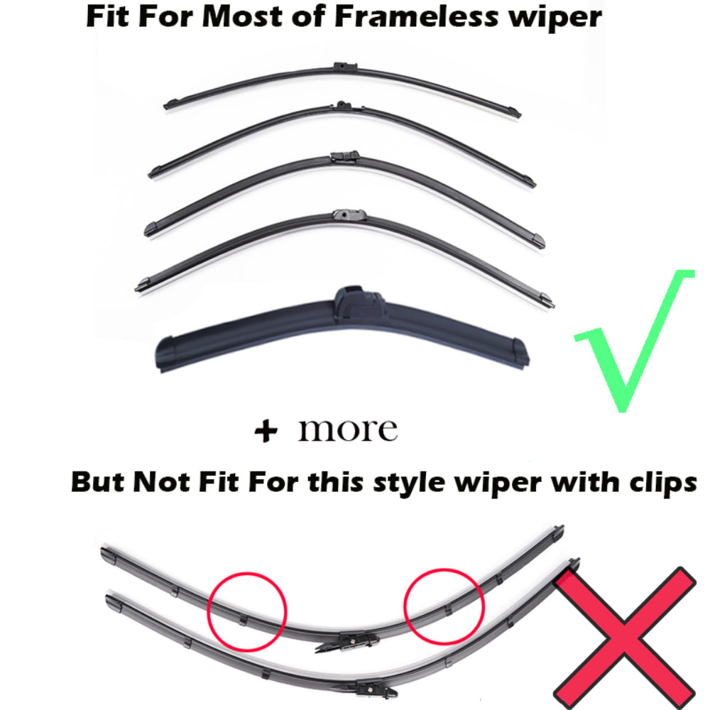 4pcs Wiper Blade Refills 6mm 26 24 Soft Rubber Strips Car Embedded Frameless