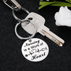 Nursing Heart Keychain Nurse Appreciation Thank You Gift Men & Women Keyring