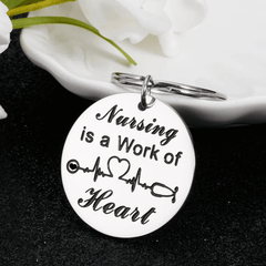Nursing Heart Keychain Nurse Appreciation Thank You Gift Men & Women Keyring