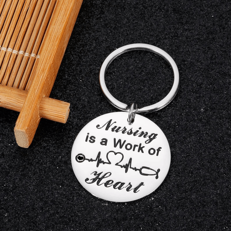 Nursing Heart Keychain Nurse Appreciation Thank You Gift Men & Women Keyring