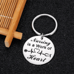 Nursing Heart Keychain Nurse Appreciation Thank You Gift Men & Women Keyring