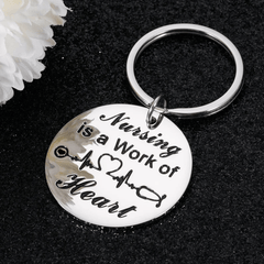 Nursing Heart Keychain Nurse Appreciation Thank You Gift Men & Women Keyring