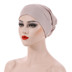 Soft Elastic Inner Cap Casual Solid Turban Head Wraps Women Hijab Hat Underscarf