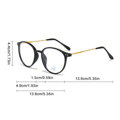 Computer Light Blocking Glasses Clear Lens Round Eyeglasses Frame