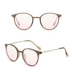 Computer Light Blocking Glasses Clear Lens Round Eyeglasses Frame