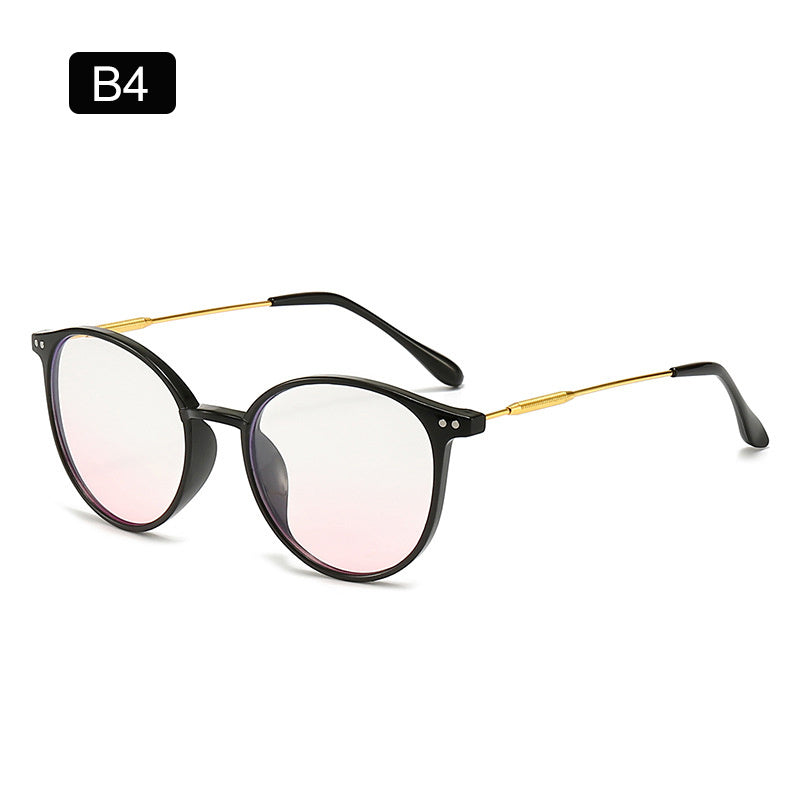 Computer Light Blocking Glasses Clear Lens Round Eyeglasses Frame