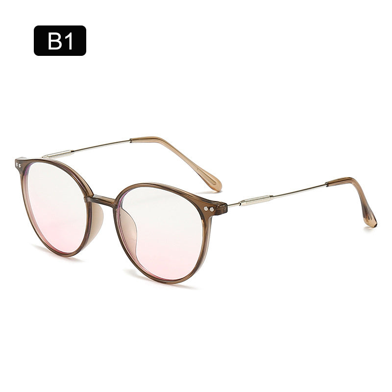Computer Light Blocking Glasses Clear Lens Round Eyeglasses Frame