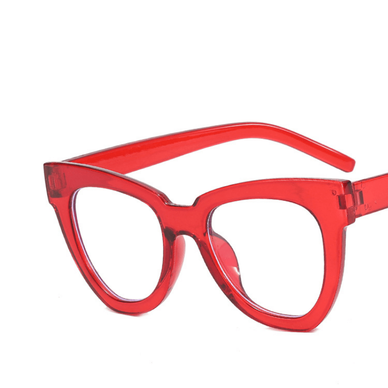 Light Blocking Cat Eye Glasses Clear Lens Jelly Frame Women