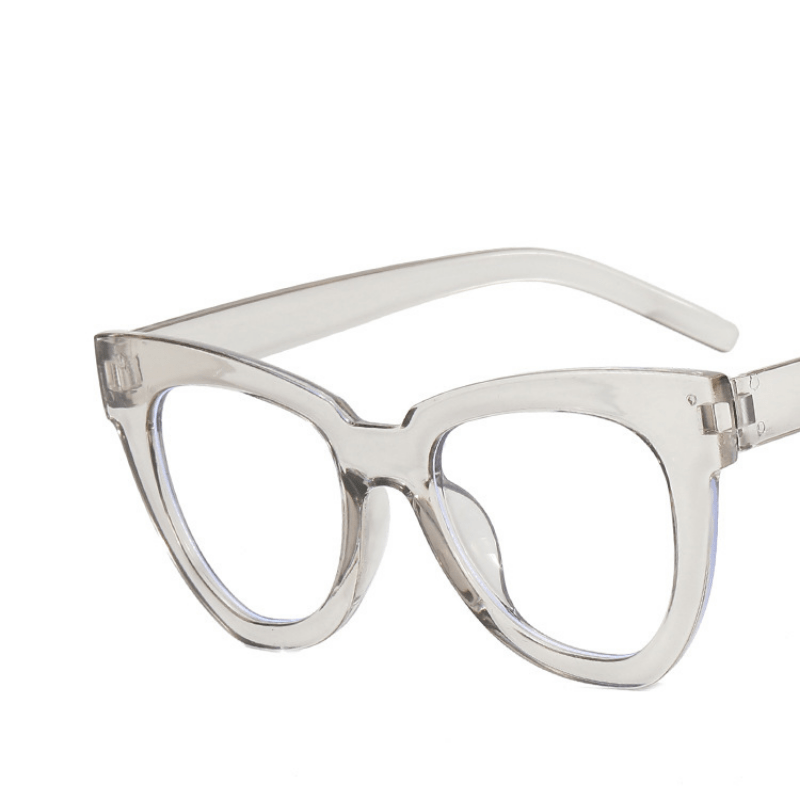 Light Blocking Cat Eye Glasses Clear Lens Jelly Frame Women
