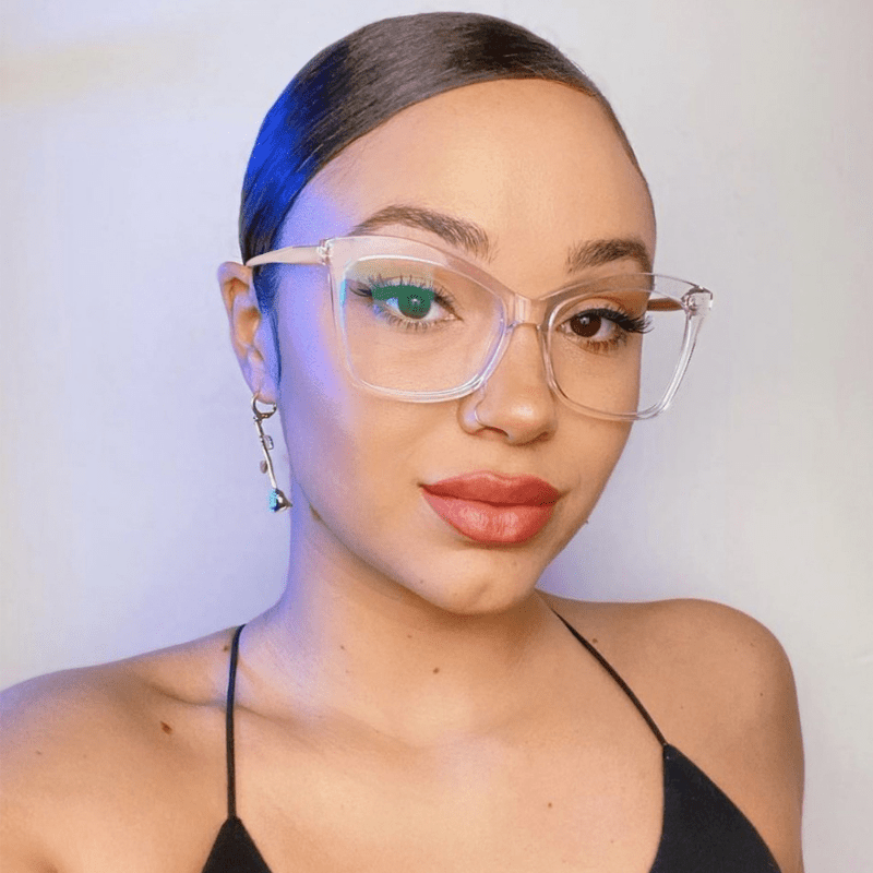 Light Blocking Cat Eye Glasses Clear Lens Jelly Frame Women