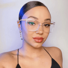 Light Blocking Cat Eye Glasses Clear Lens Jelly Frame Women