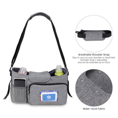 Stroller Bag for Mom and Baby - One Shoulder Mommy Bag with Wet Wipes Drawer