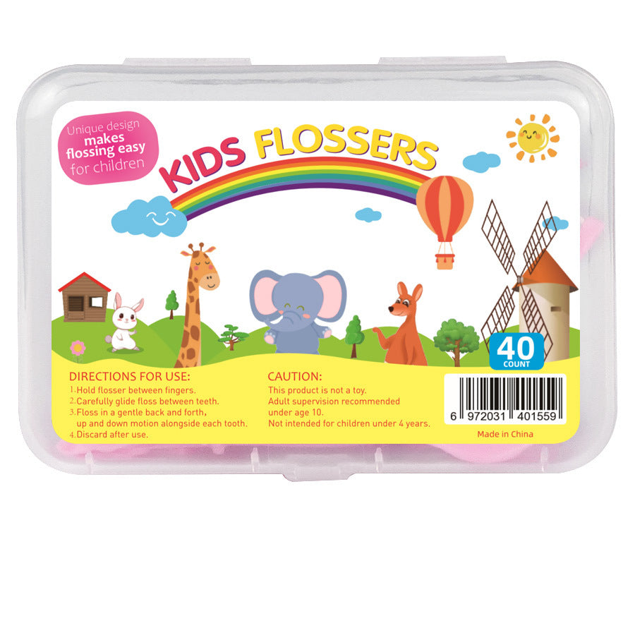 Kids Pink Dental Floss with Long Handle