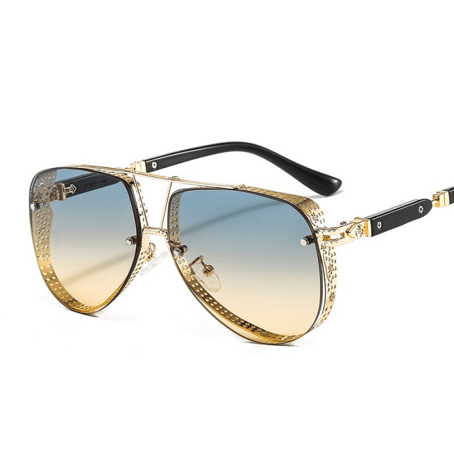 Hollow Pattern Men's Pilot Sunglasses for Street Photography Holiday Party