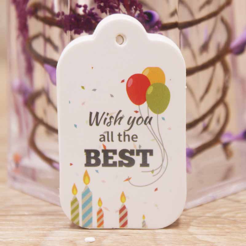 100pcs Cardboard Birthday Gift Small Tag Card Happy Birthday Label