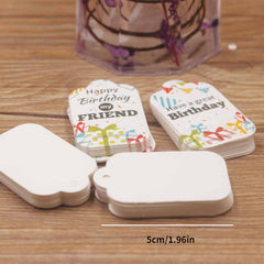 100pcs Cardboard Birthday Gift Small Tag Card Happy Birthday Label