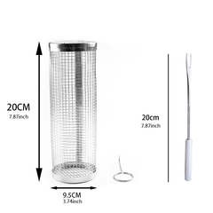 3pcs BBQ Basket Set with Hook & Fork Outdoor Barbecue Net Barrel