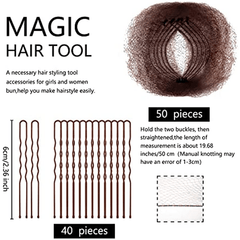 90pcs Hair Nets & U Shaped Pins Set
