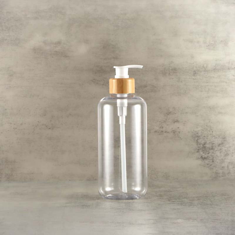 500ML Bamboo Pump Dispenser for Bathroom Soap Lotion Liquid Amber