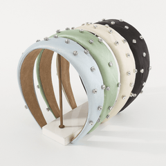 Rhinestone Wide Head Hoop Padded Hair Accessories