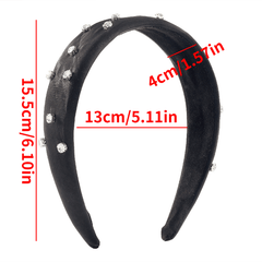 Rhinestone Wide Head Hoop Padded Hair Accessories