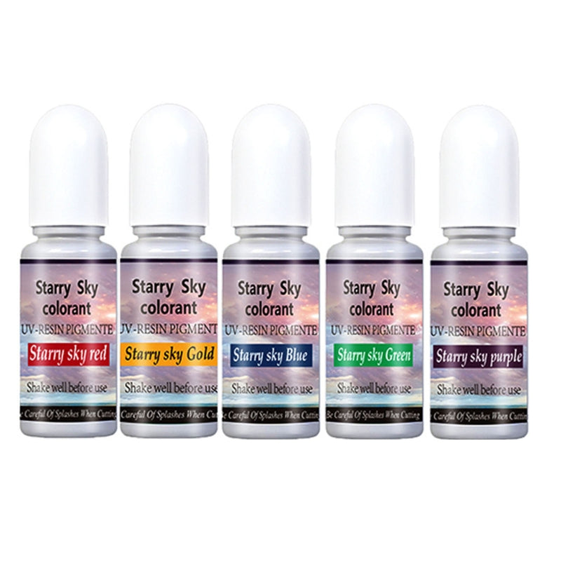 5 Colors Star Sky UV Resin Pigment Dye Epoxy Resin Crafts Jewelry DIY
