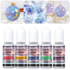 5 Colors Star Sky UV Resin Pigment Dye Epoxy Resin Crafts Jewelry DIY