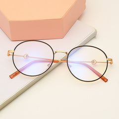 Retro Round Metal Frame Anti-Light Glasses for Men