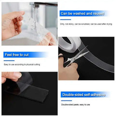Washable Reusable Nano Tape Double Sided Adhesive Universal