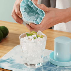 Portable Silicone Ice Cube Maker with Lid for Wine Beer Whiskey