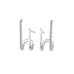 Bohemian Double-Row Stud Earrings with Rhinestone Decoration