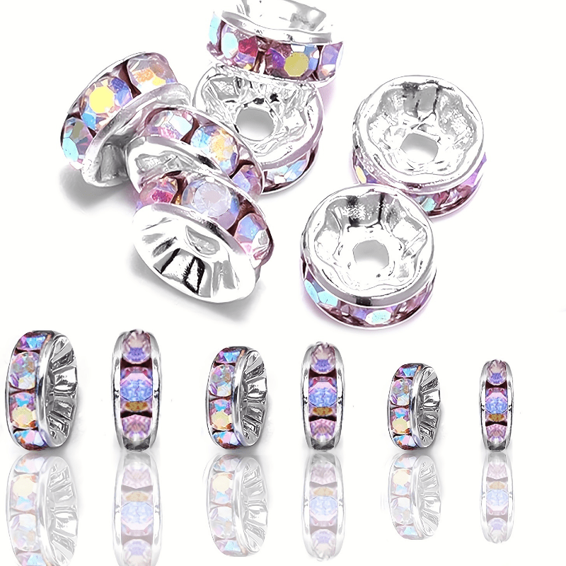 100pcs Colorful Rhinestone Beads DIY Jewelry Making Necklace Bracelet Craft