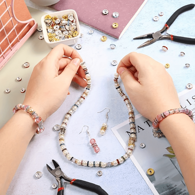 100pcs Colorful Rhinestone Beads DIY Jewelry Making Necklace Bracelet Craft