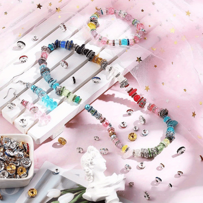100pcs Colorful Rhinestone Beads DIY Jewelry Making Necklace Bracelet Craft