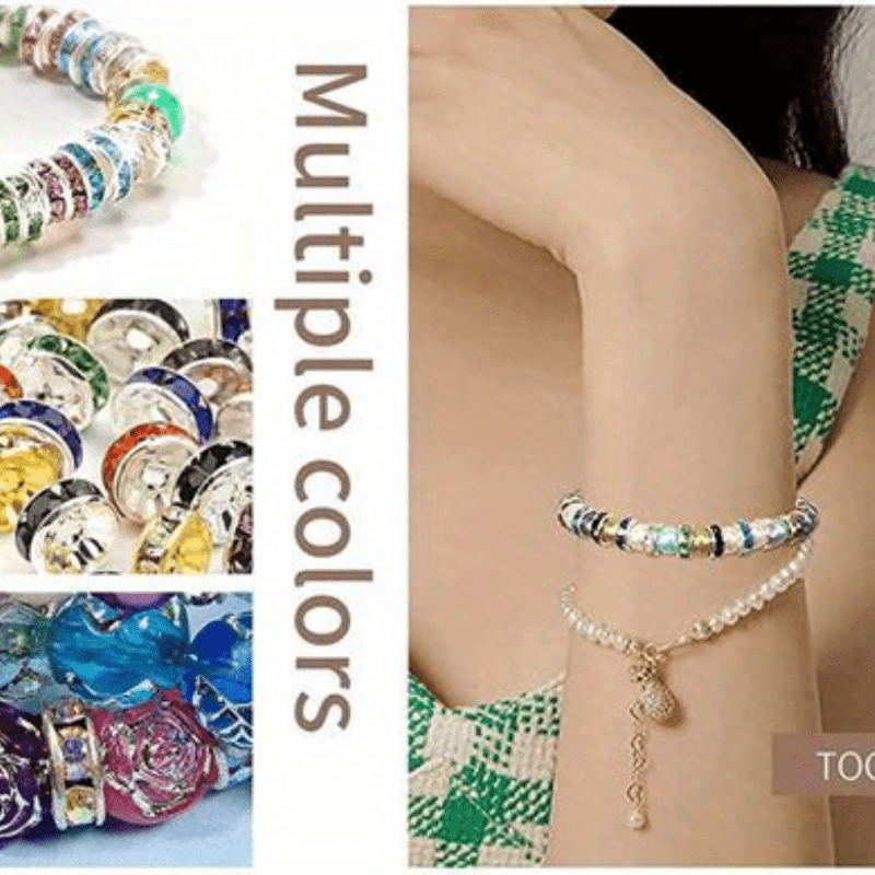 100pcs Colorful Rhinestone Beads DIY Jewelry Making Necklace Bracelet Craft
