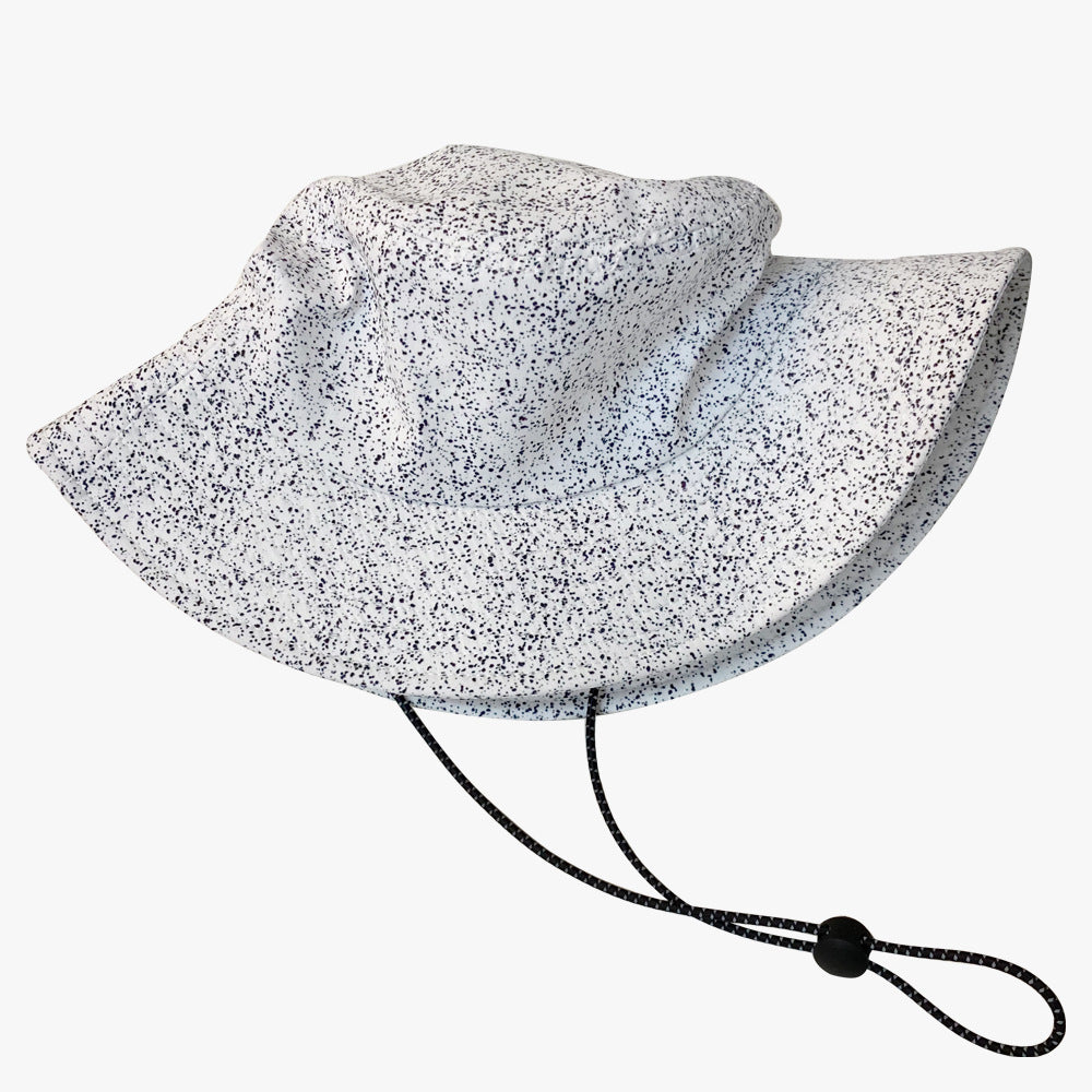 Dotted Solid Bucket Hat Label Patch Basin Hat Unisex Lightweight Fisherman Cap