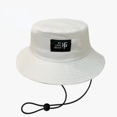 Dotted Solid Bucket Hat Label Patch Basin Hat Unisex Lightweight Fisherman Cap