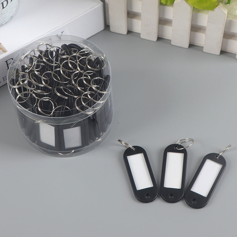 50pcs Key Tags With Split Ring Keyring Labels Fobs Writable Paper Card Keychain