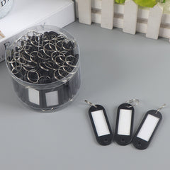 50pcs Key Tags With Split Ring Keyring Labels Fobs Writable Paper Card Keychain
