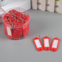 50pcs Key Tags With Split Ring Keyring Labels Fobs Writable Paper Card Keychain