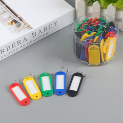 50pcs Key Tags With Split Ring Keyring Labels Fobs Writable Paper Card Keychain