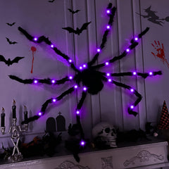 1pc Halloween Light Up Spider Spider Web Scary Giant Halloween Spider
