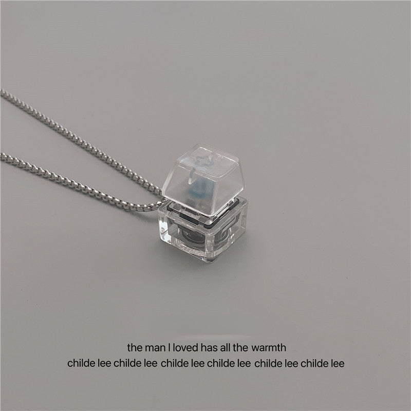 Decompression Necklace Mechanical Key Pendant Couple Matching Accessory