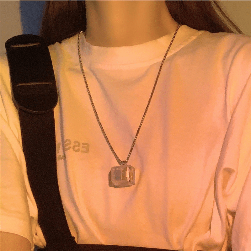 Decompression Necklace Mechanical Key Pendant Couple Matching Accessory