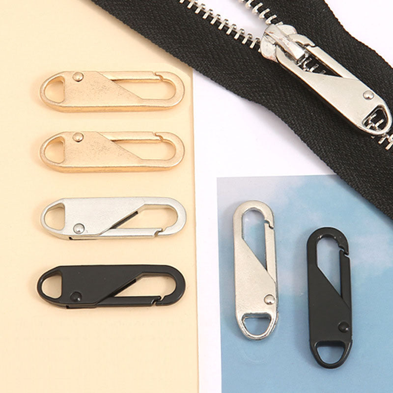 3pcs Detachable Zipper Head Box Bag Metal Pull Lock Pendant Slices