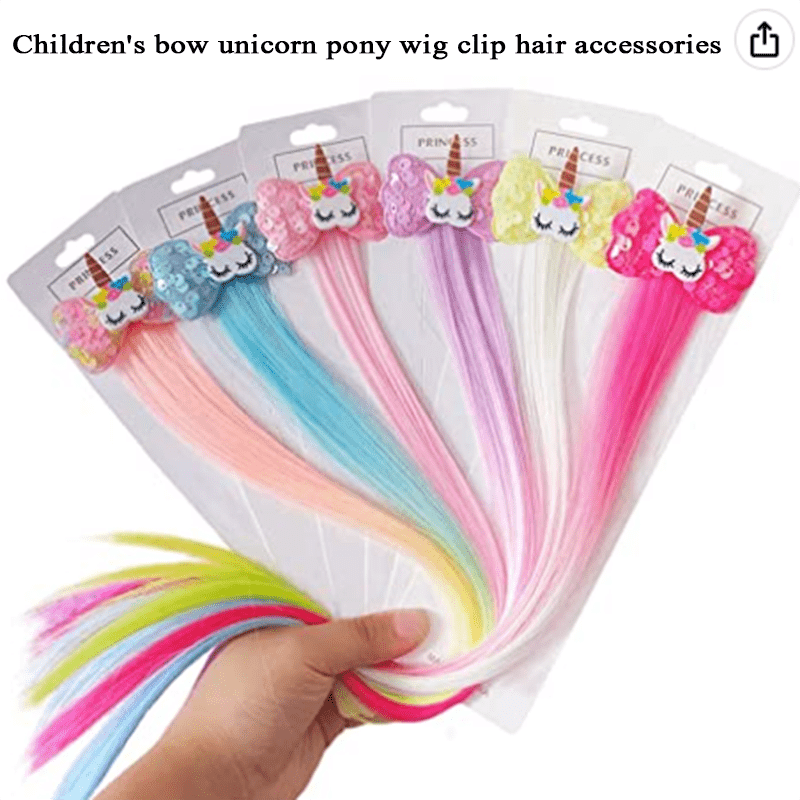 Sequin Bow Unicorn Hair Clip Hair Extension