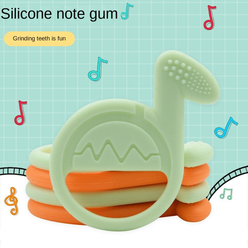 Baby Tooth Grinding Stick Music Note Silicone Dental Gel Anti Eating Hand Toy