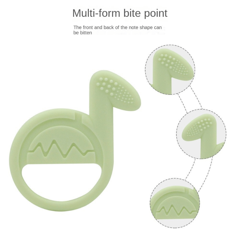 Baby Tooth Grinding Stick Music Note Silicone Dental Gel Anti Eating Hand Toy