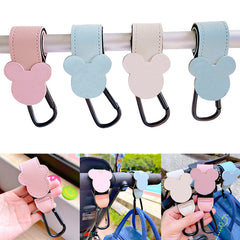 Cartoon PU Leather Baby Bag Stroller Hook Rotatable Organizer Pram Accessory