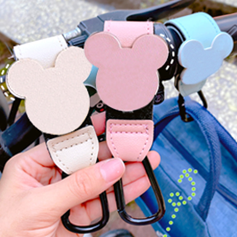 Cartoon PU Leather Baby Bag Stroller Hook Rotatable Organizer Pram Accessory
